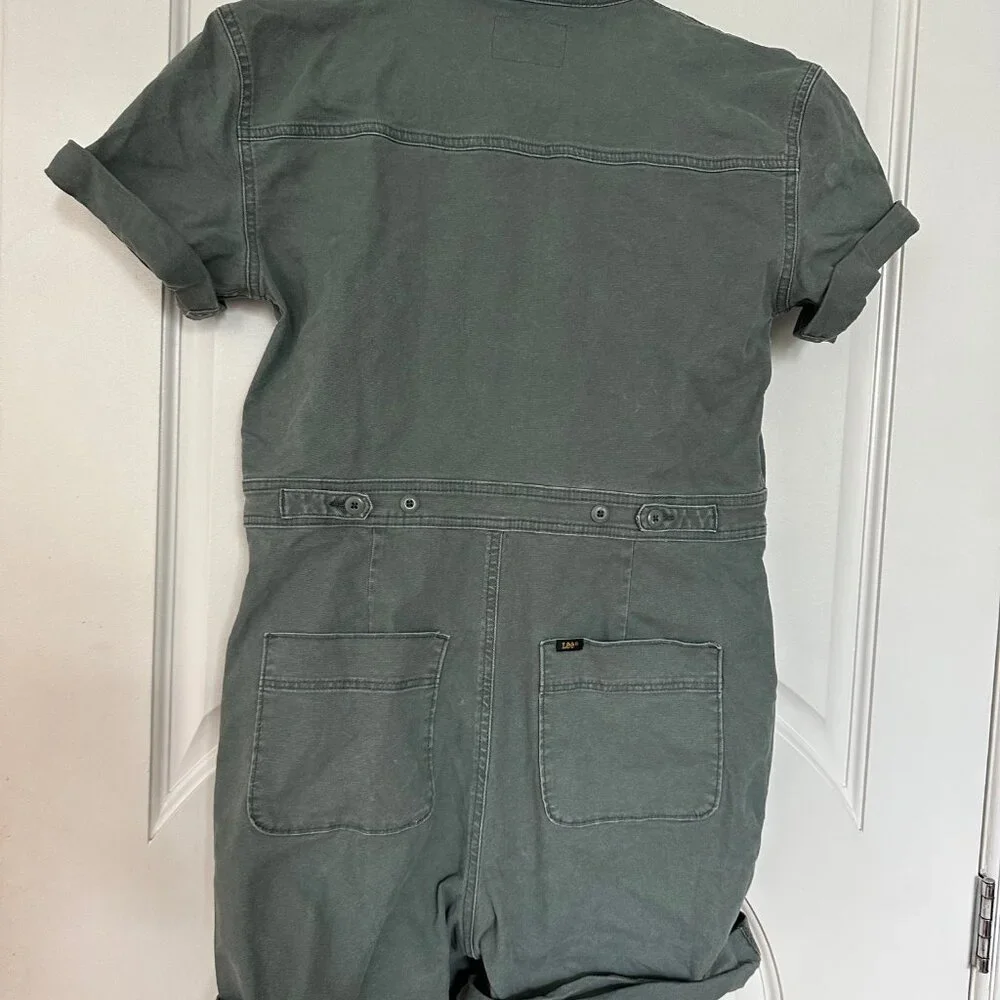 Lee Union Alls Denim Romper in Olive Green Medium - Picture 8 of 10